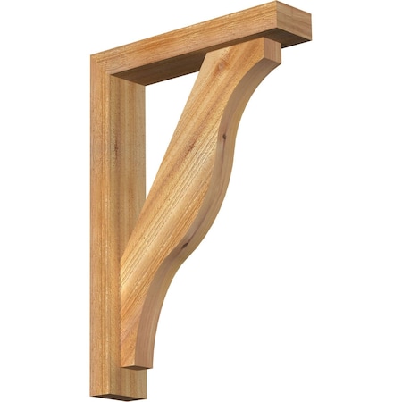 Ekena Millwork Funston Block Rough Sawn Bracket w/ Offset Brace, Western Red Cedar, 4"W x 18"D x 26"H BKT0402X18X26FST05RWR